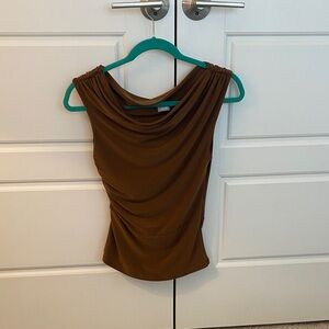 Aritzia Brown gallery draped Top